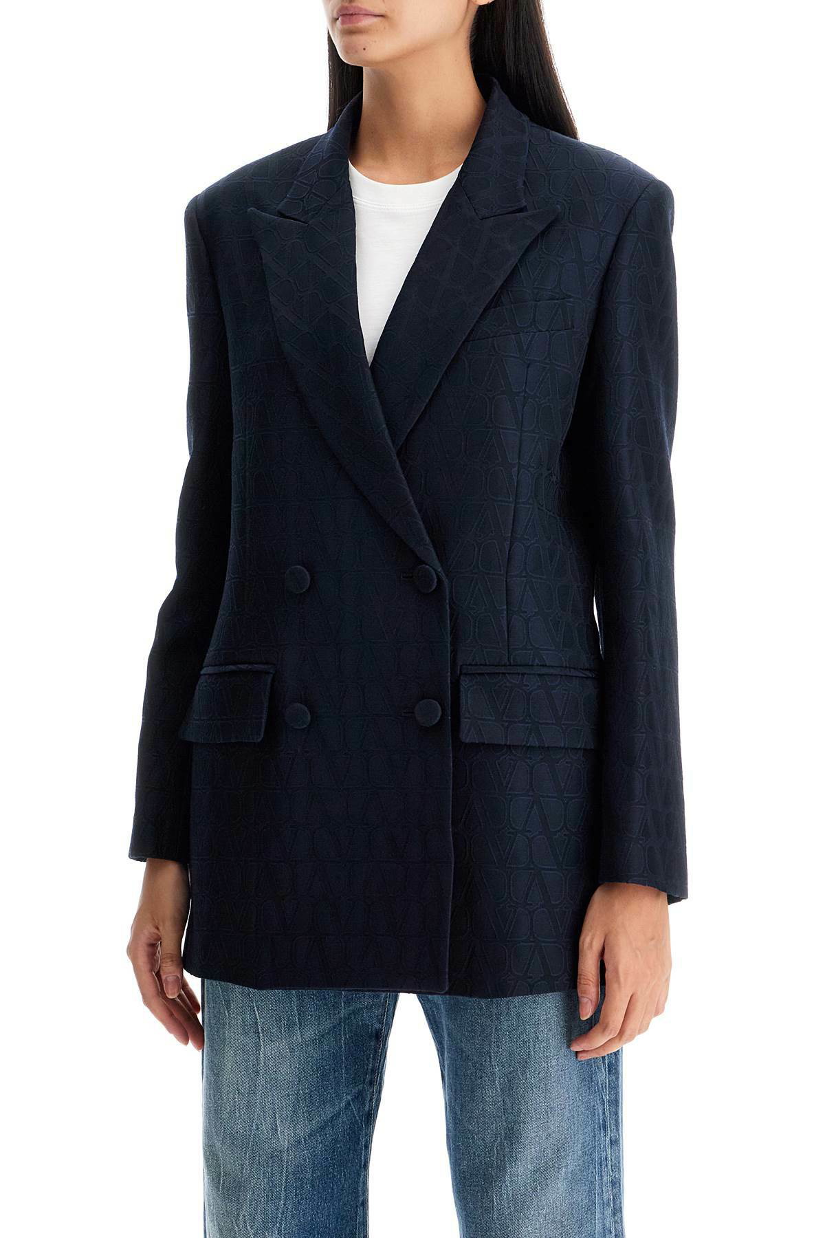 ジャケット Valentino Garavani Double-Breasted Toile Icon VALENTINO GARAVANI double-breasted toile icon Blue Valentino