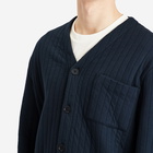 A.P.C. Men's Leandre Pleat Stitch Cardigan in Dark Navy