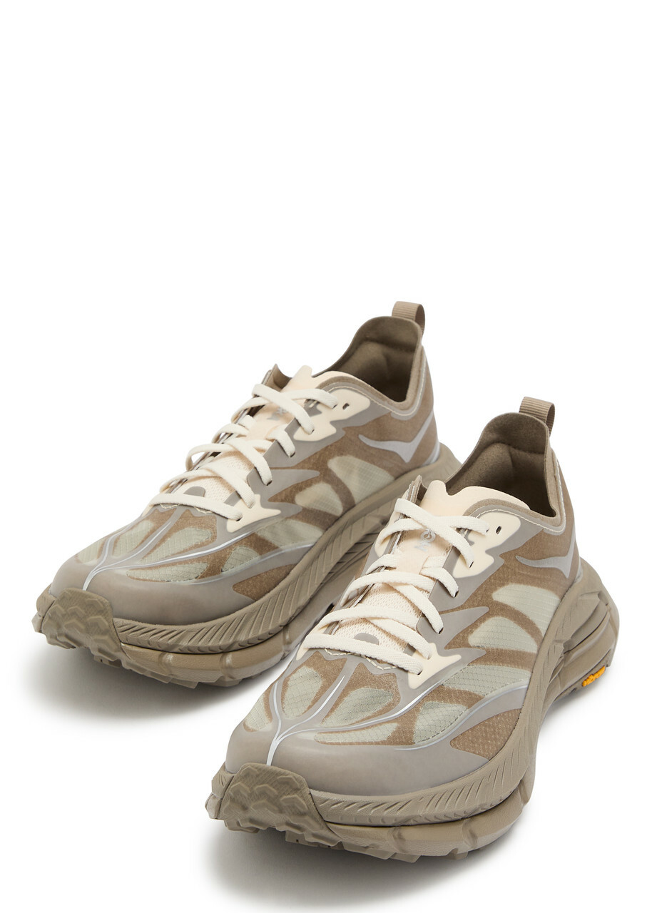 Hoka U Mafate Speed 4 Lite Panelled Mesh Sneakers Beige