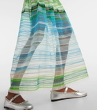 Susan Fang Striped smocked midi dress