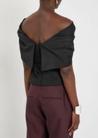 Tove Orrla Fold-over Wool-blend top Black
