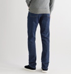 Canali - Slim-Fit Stretch Cotton and Cashmere-Blend Denim Jeans - Blue