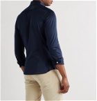 Isaia - Slim-Fit Cotton-Jersey Shirt - Blue