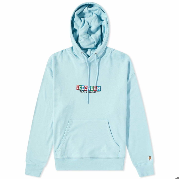 Photo: ICECREAM Men's IC Skateboards Embroidered Hoodie in Blue