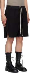 Rick Owens DRKSHDW Black Hollywood Long Boxers Butt Zipp Shorts
