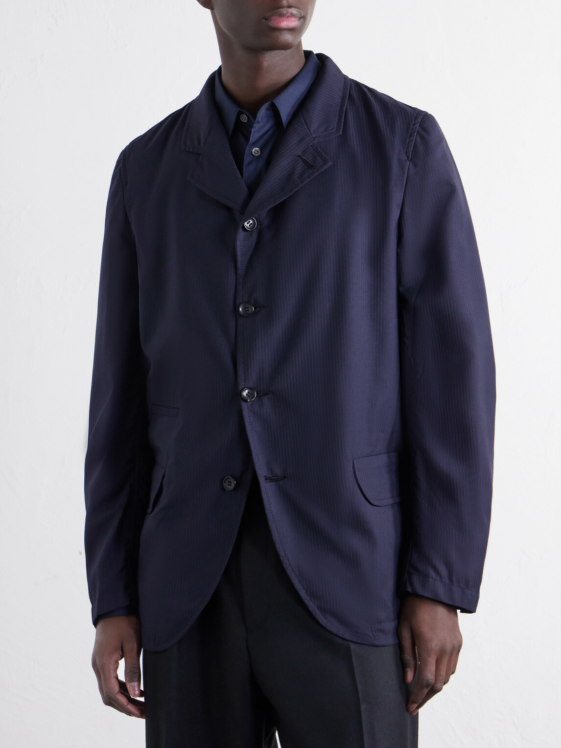 COMME DES GARÇONS SHIRT - Herringbone Shell Blazer - Blue