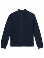 Polo Ralph Lauren - Logo-Embroidered Honeycomb-Knit Cotton Zip-Up Cardigan - Blue