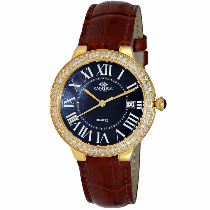 Photo: Oniss ON3322-L Quartz Crystal Black Dial Ladies Watch ON3322-LG/BK