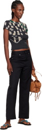 Eckhaus Latta Black & Beige Lapped Baby T-shirt