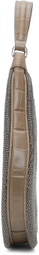 Staud Silver & Taupe Chainmail Sasha Bag