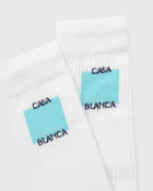Casablanca Mid Calf Ribbed Sport Sock White - Mens - Socks