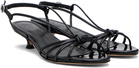 Aeyde Black Amara Patent Leather Heeled Sandals