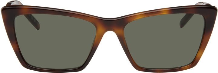 Photo: Saint Laurent Brown SL 737 Mica Thin Sunglasses
