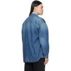Maison Margiela Blue Bicolor Denim Shirt