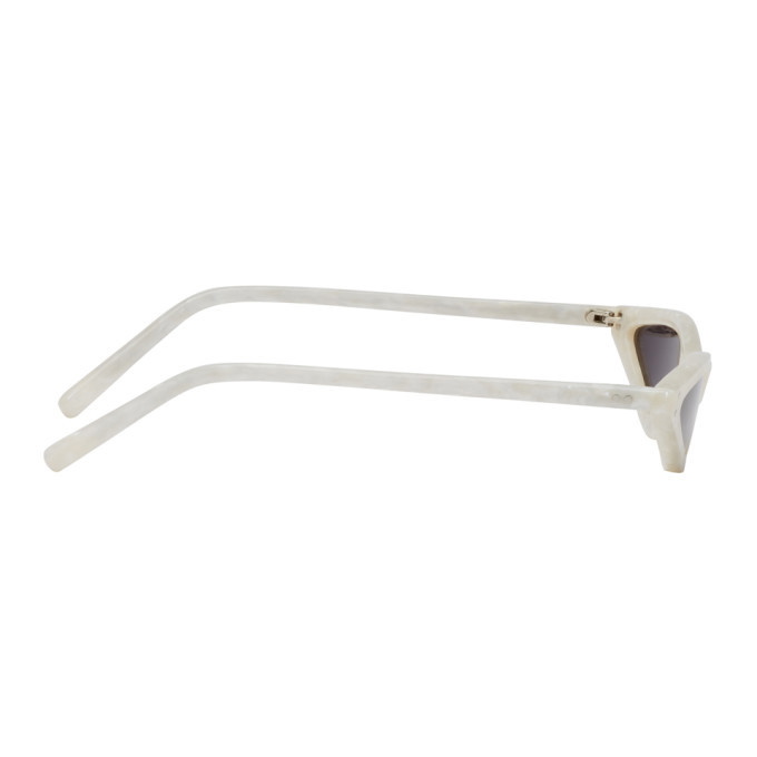 George Keburia White Micro Cat-Eye Sunglasses
