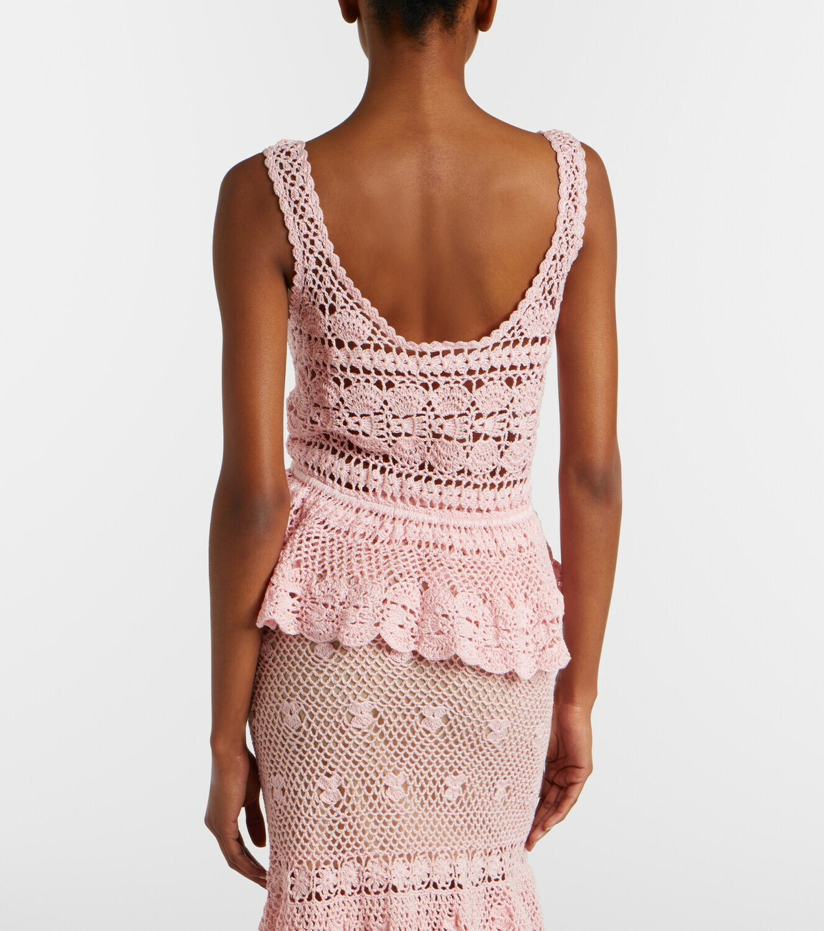 Anna Kosturova Marianne crochet peplum cotton top