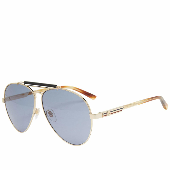 Photo: Gucci Men's Eyewear GG1287S Sunglasses in Gold/Havana Grey