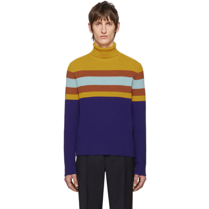 Photo: Gucci Multicolor Wool Striped Turtleneck