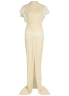DE LA Vali Noor Ruffled Lace Maxi Dress Ivory
