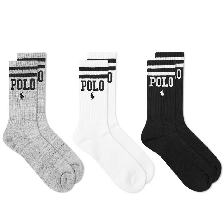 Photo: Polo Ralph Lauren Double Stripe Sports Sock - 3 Pack