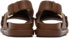 Marni Brown Leather Fussbett Sandals