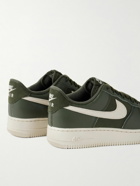 Nike - Air Force 1 '07 Suede-Trimmed Full-Grain Leather and Canvas Sneakers - Green