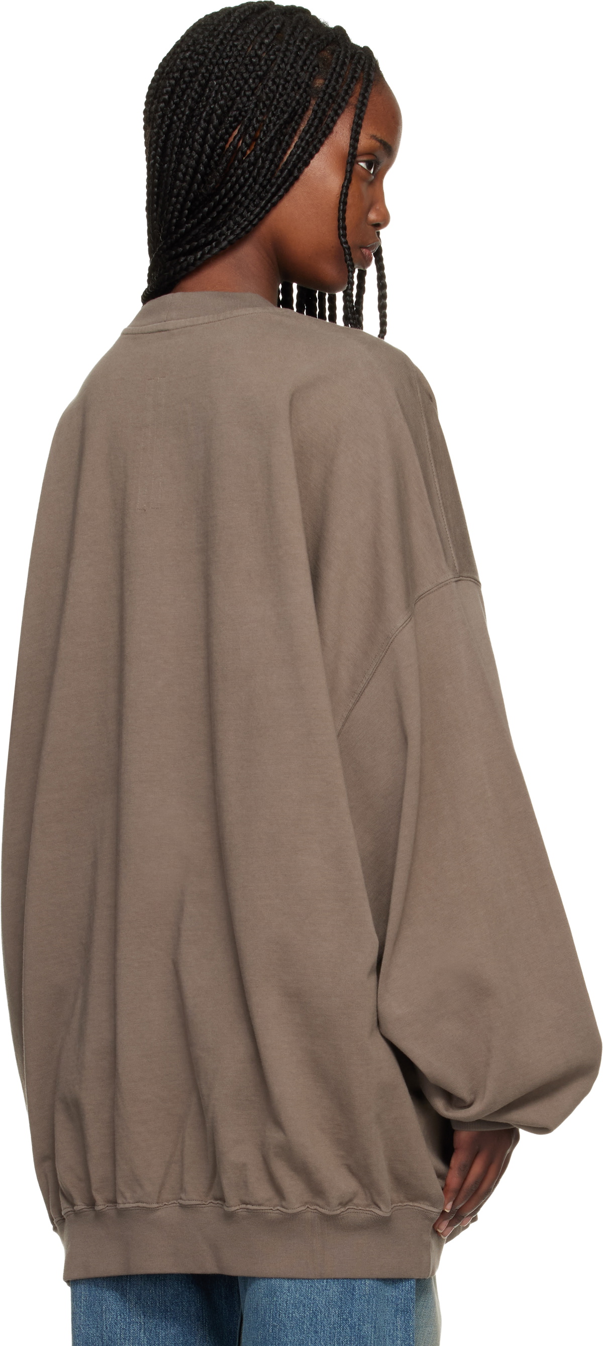 Rick Owens DRKSHDW Gray Temple Hun Crewneck Sweatshirt