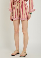 Isabel Marant étoile Nirma Striped Cotton Shorts Beige