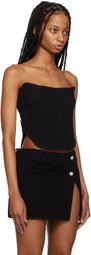 Magda Butrym Black Paneled Denim Corset