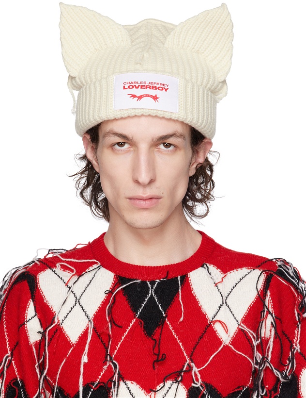 Photo: Charles Jeffrey Loverboy Off-White Chunky Ears Beanie