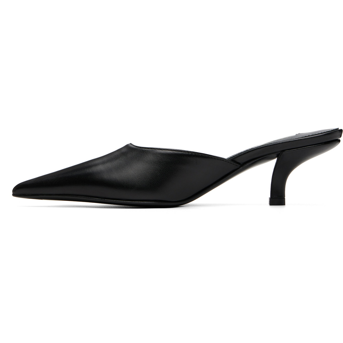 TOTEME Black Sharp Nappa Mule Heels