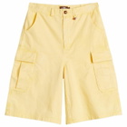 Late Checkout Men's Faded Cargo Shorts in Yellow