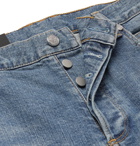Balmain - Skinny-Fit Panelled Distressed Denim Jeans - Men - Light blue