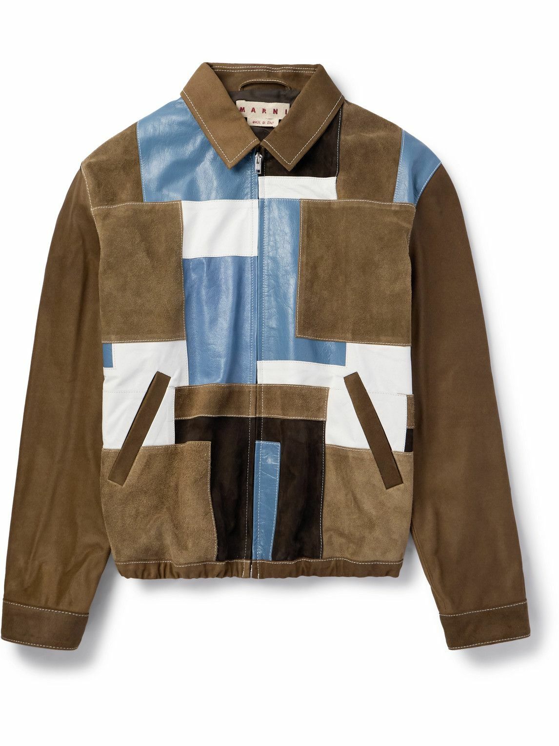 コムデギャルソン×MARNI archive jacket blouson Marni - Patchwork Suede and Textured-Leather Blouson Jacket