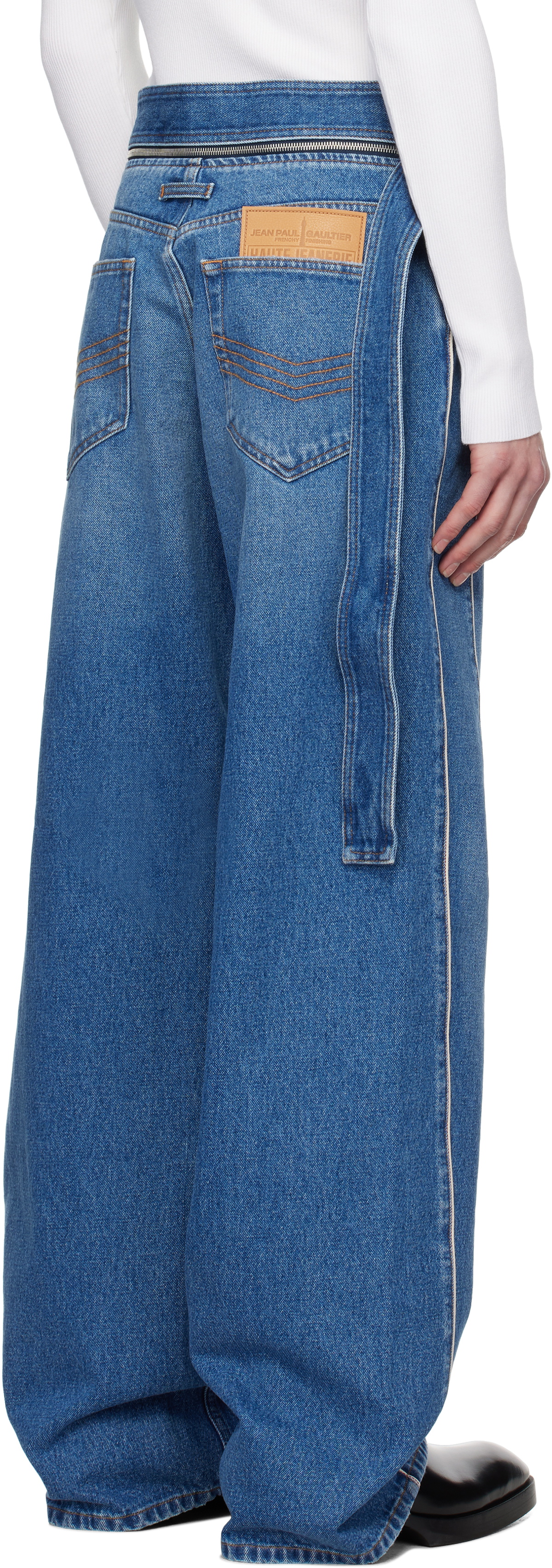 Jean Paul Gaultier Blue 'The Belted Denim' Jeans