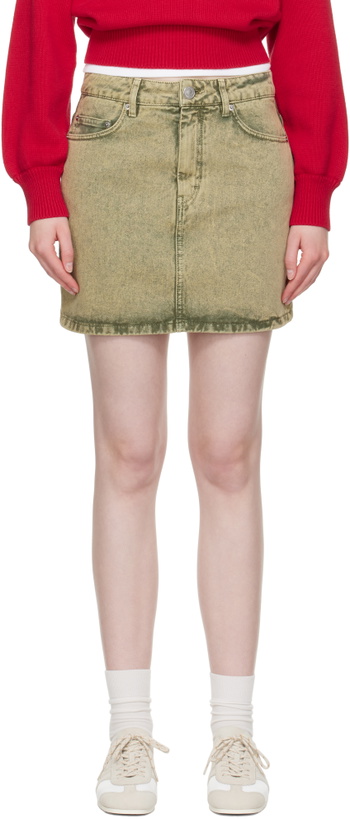 Photo: AMI Paris Khaki Cotton Denim Miniskirt
