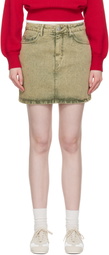 AMI Paris Khaki Cotton Denim Miniskirt