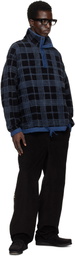 Story mfg. Blue & Black Polite Pullover Sweatshirt