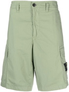 STONE ISLAND - Logo Cotton Shorts