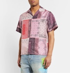 AMIRI - Camp-Collar Bandana-Print Silk-Twill Shirt - Pink
