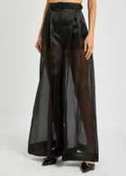 A.W.A.K.E Mode Wide-leg Organza Trousers Black