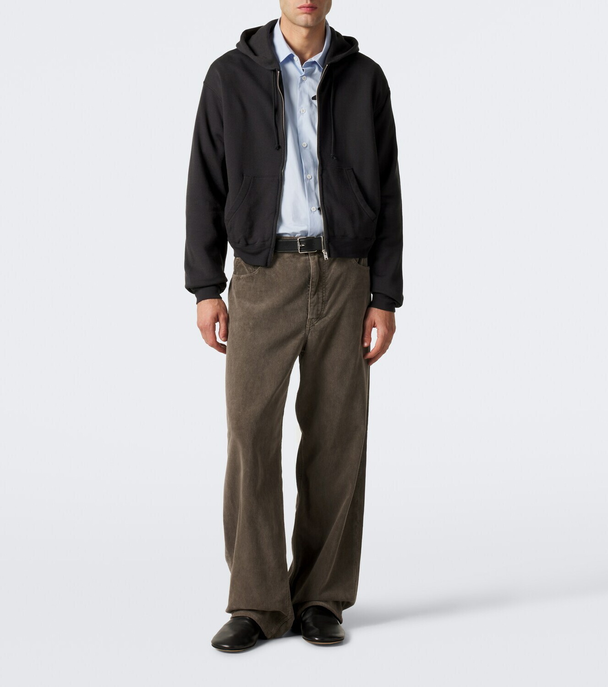 Auralee Cotton, wool, and silk zip-up hoodie