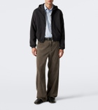 Auralee Cotton, wool, and silk zip-up hoodie