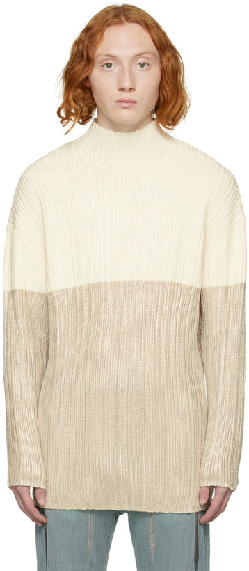 Photo: LGN Louis Gabriel Nouchi Off-White Mock Neck Sweater
