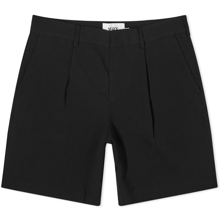 Photo: Wax London Men's Linton Pleat Seersucker Shorts in Black