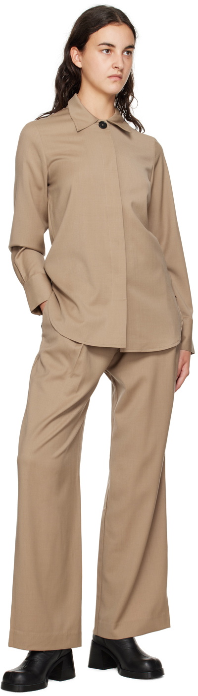 WYNN HAMLYN Tan Lana Trousers