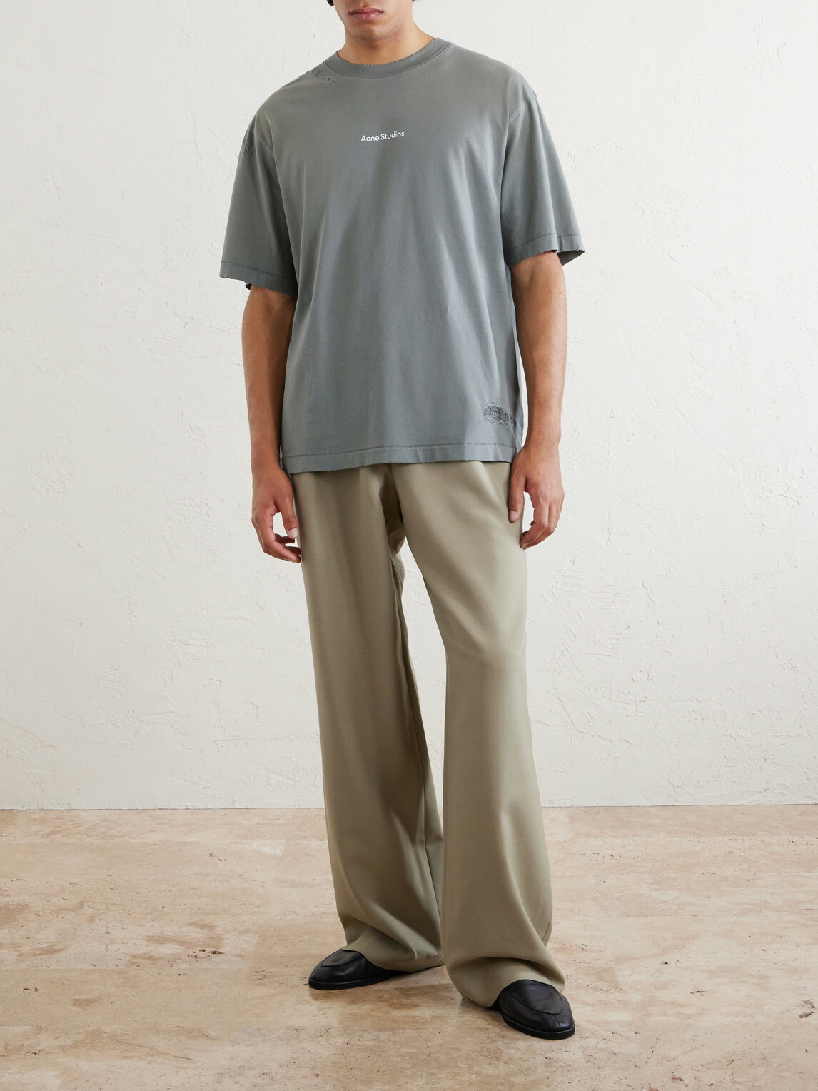 Acne Studios - Logo-Print Cotton-Jersey T-Shirt - Gray