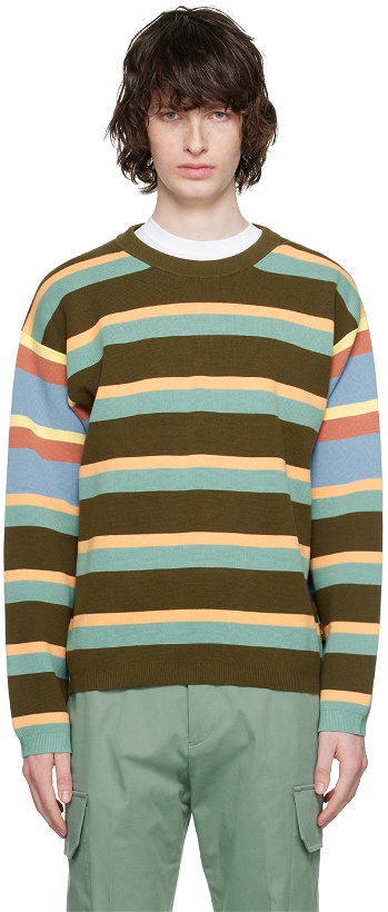 Photo: PS by Paul Smith Multicolor Mix-Up Stripe Sweater