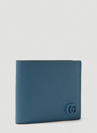 GG Plaque Bi-Fold Wallet in Light Blue