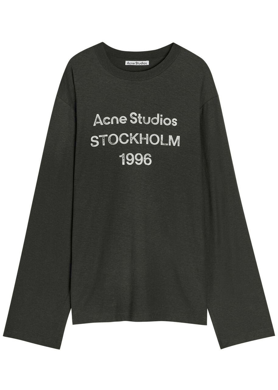 送料関税込♪Acne Studios/Edlund Logo Wings T-Shirt Acne Studios Men's Edlund Logo Wings T-Shirt in Faded Black